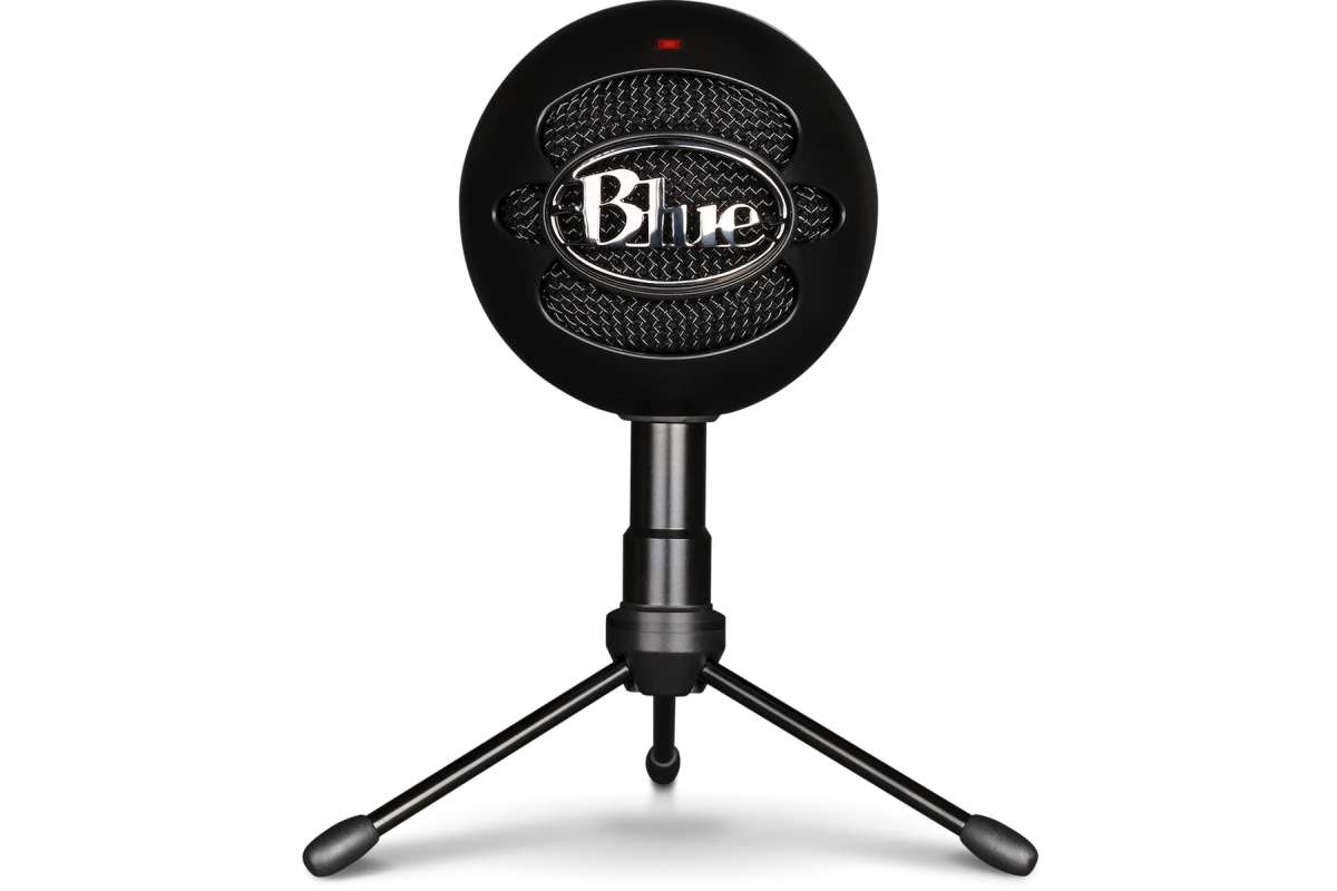 Micro USB Blue Snowball iCE de couleur noire monté sur un trépied